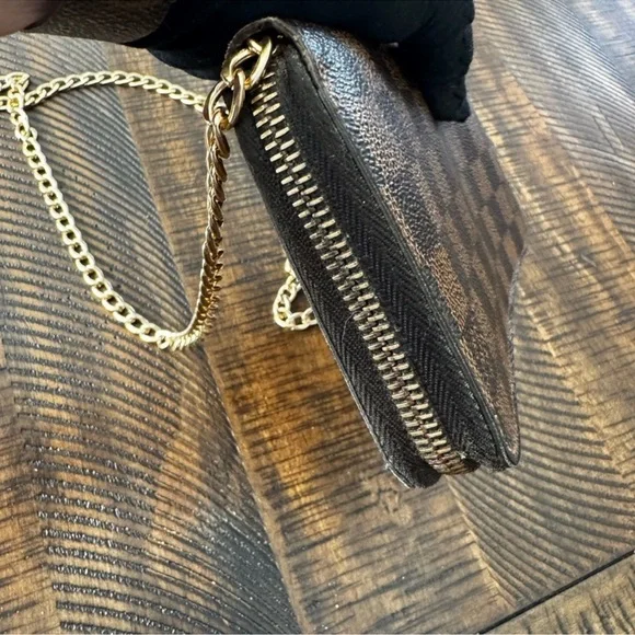 Louis Vuitton DAMIER full zip long wallet brown preloved will fit cell phone - Picture 6 of 17